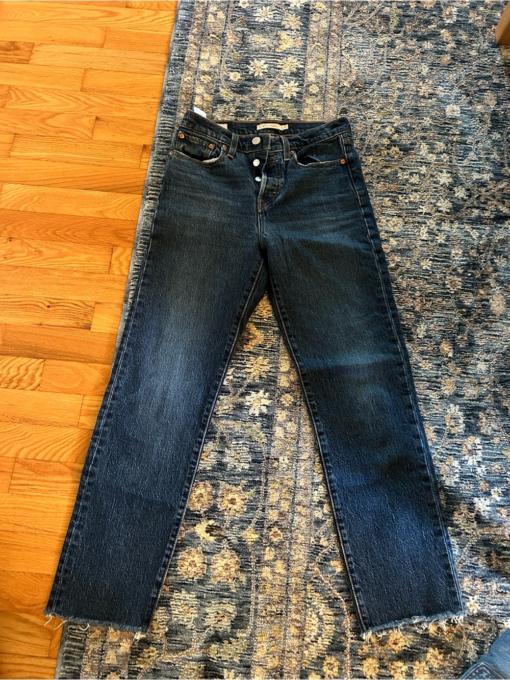 Dark Wash High-Rise Straight Jeans - Women